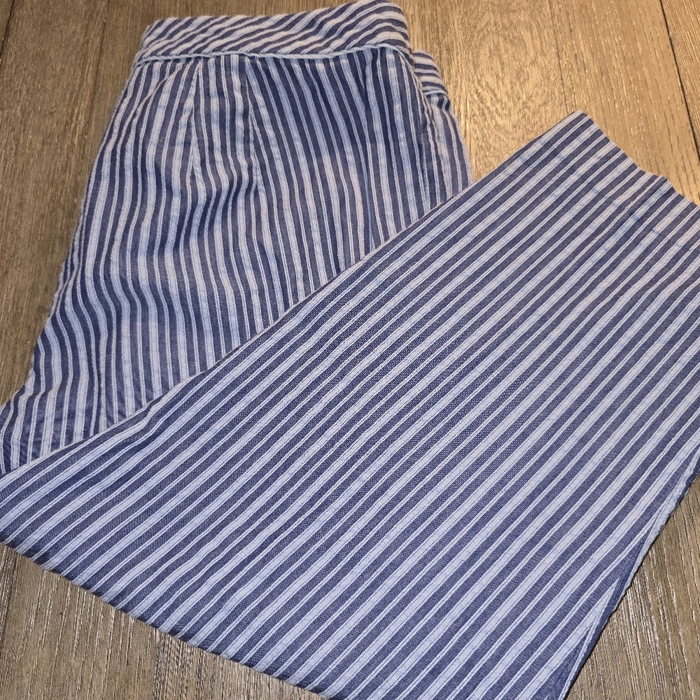 Talbots sz. 14 blue stripe cropped pants